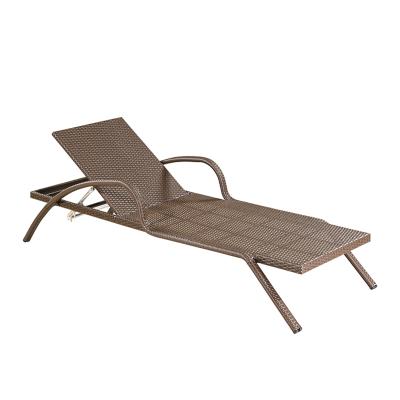 China Contemporary Comfortable Rattan Woven Pool Loungers Sun Patio Pool Lounger Woven for sale