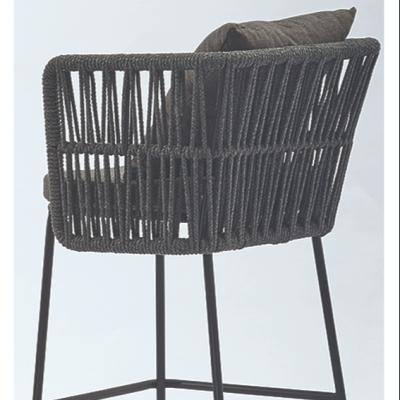 China Nordic Aluminum Alloy Modern Casual Outdoor Umpire Chair Backrest Rattan Rattan Art Bar Chair for sale