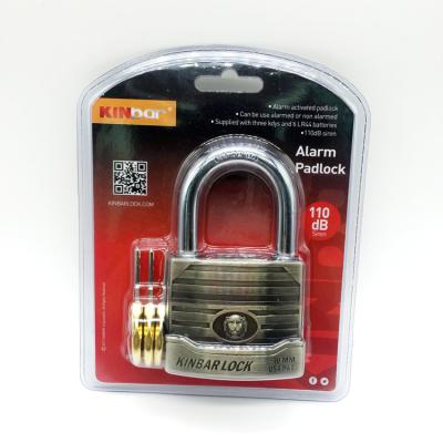 China Kinbar Zinc Alloy Waterproof Auto-alarming System Silver Padlock for sale