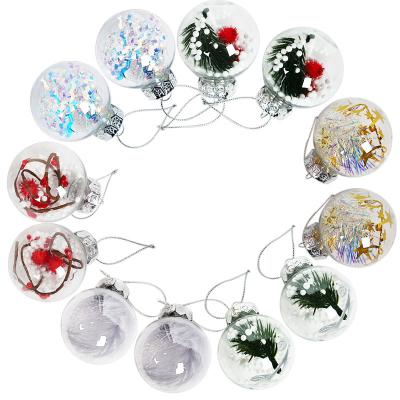 China Christmast Ornament transparent hanging accessories pet box 6cm8cm  plastic Christmas decoration New Christmas ball for sale