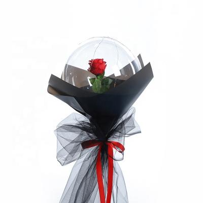 China Romantic Valentine's Day rose bobo ball transparent balloon with lights wedding decoration for sale