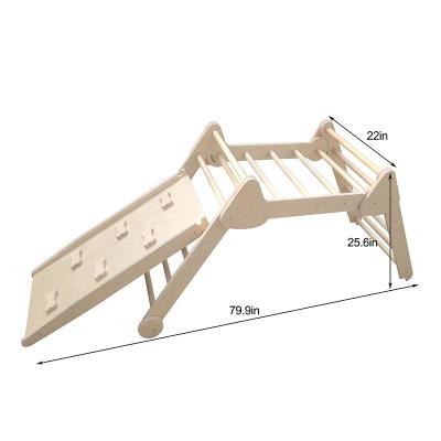 China Eco-Freindly Kids Indoor Pickler Triangle Ladder Wooden Foldable Climbing Triangle Sets Montessori Children Climber Frame Playground pickler for sale