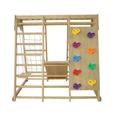 China Eco-Freindly Montessori Climbing Frames Toddler Activity Climber Slide Indoor Playground Wooden Kids Climbing Frame for sale