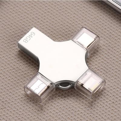 China 4 In 1 32Gb Usb Flash Drive 3.0 2.0 128Gb Otg Pendrive Drive Usb Pen Drive for sale