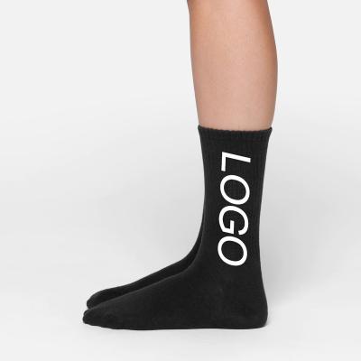 China Wholesale High Quality QUICK DRY Moq Low Socks Custom Solid Black Print Logo Socks Cotton Sport Crew Socks for sale