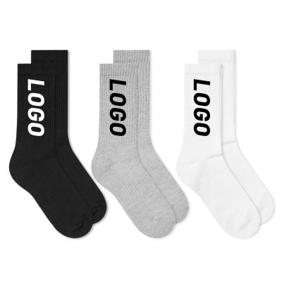 China Custom Fashion QUICK DRY Logo Cotton Socks Mens Womens Single Color Crew Socks Amazon New for sale