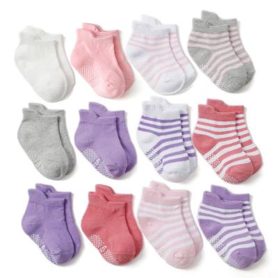 China QUICK DRY baby socks anti slip stripes newborn hotsale non slip lowcut silicon for sale