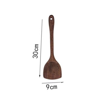 China Sustainable Kitchen Accessories Cookware Necessary Reusable Square Wooden Spatula for sale