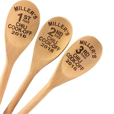 China Sustainable Wholesale 35*6cm Long Bulk Laser Printing Eco-friendly Wooden Teaspoon for sale