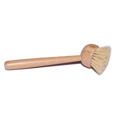 China New Sustainable Bamboo Fiber Handle Dish Wash Sisal Bold Long Bristle Sweep Potty Brush for sale