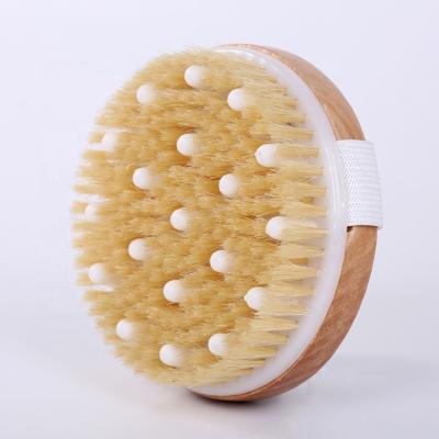 China All Natural Boar Bristle Wood Body Wash Body Shower Massage Brush Bath Brush for sale