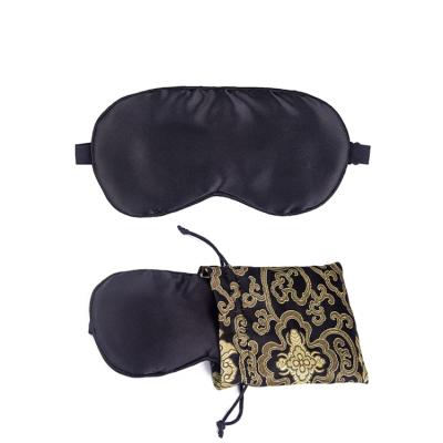 China Sleep Eye Mask Noon Sit Adjustable Breathable Double Side Cups Satin Eye Sleep Silk Eye Mask for sale