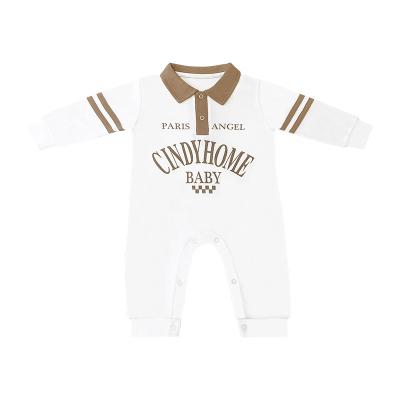 China Spandex/Cotton Baby Jumpsuit Spring and Autumn Pure Cotton Long Creeper Westernized Single Letter Personalized Spring Baby Clothing for sale