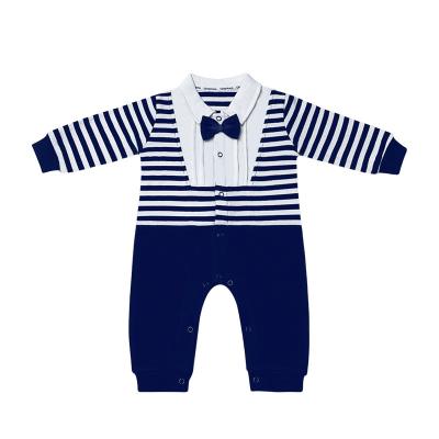 China Fashionable and Westernized Spandex/Cotton Jumpsuit Baby Spring and Autumn Pure Cotton Necktie Romper Baby Gentleman Dress for sale