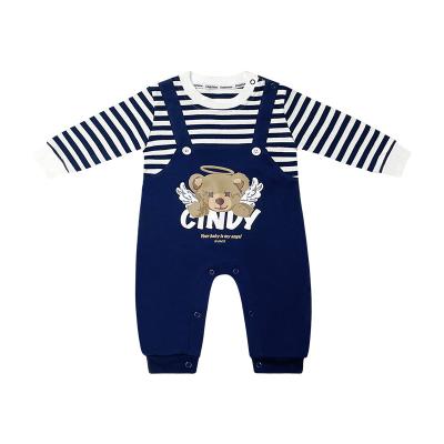 China Spandex/Cotton Spring And Autumn Korean Cotton Overalls Baby Version Bear Personalized Spring Pure Crawling Long Clothes For Babies for sale