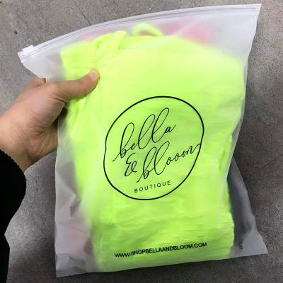 China 2022 BIODEGRADABLE Laminated Plastic Bags With Logos Custom Plastic Recycled Shopping Bag Ziplock Frosted Clear Plastic Bag For Clothes Socks for sale