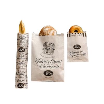 China Manufacturer Factory Packaging Paper Bag Design Logo Size Food Printed White Recyclable Bread Packaging Bread Wrapping Paper With Plastic Window for sale