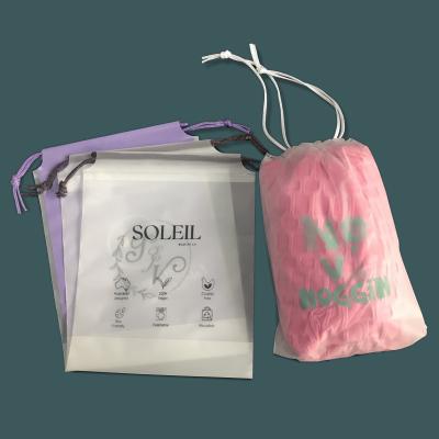 China 2022 Biodegradable Bag PVC Plastic Drawstring Bag BIODEGRADABLE Frosted Eva Bag Custom Printing Clothing Packaging for sale