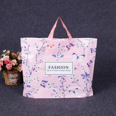 China 2022 BIODEGRADABLES Promotional Buckle Plastic Handle Logo Printed Packaging Shopping Pe Tote Bag Custom With Soft for sale