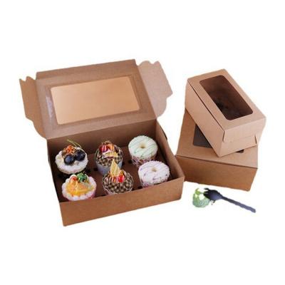 China 2021 Luxury Custom Recyclable Factory Printing Packaging Cup Cake Boxes With Window for sale