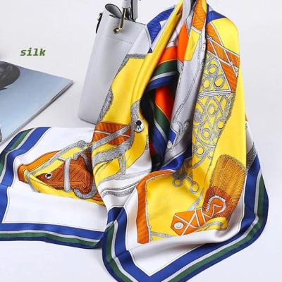 China Luxury Custom Made Cloth Scarves Large Square 100% Bulberry Silk Scarf Shawl Women Pure Silk for sale