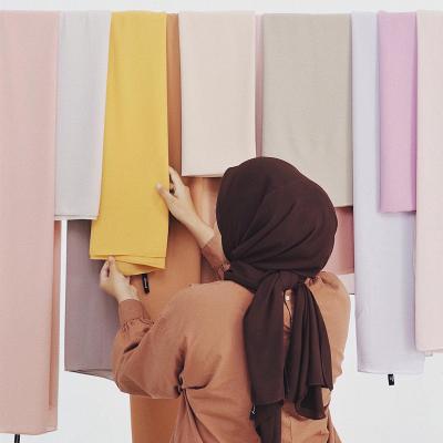 China Fashion Cotton Chiffon Tank Top Hijab Scarf Long Shawl Plain Modal Muslim Turban Soft Tie For Women Africa Headband 170x60cm for sale