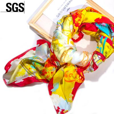 China Other Skin Fashion Jacquard Scarves Ladies Silk Hijab Scarf Bandana Square Scarves and Shawls for sale