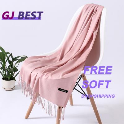 China New skin fashion solid color tassel cashmere shawls ladies poncho pashmina plain scarf women shawl 2021 for sale