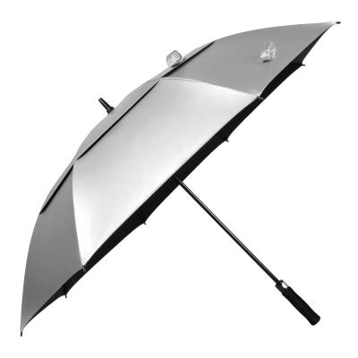 China Wholesale Golf Umbrella Gray Color Double Canopy Custom Rain Use Double Umbrella Windproof Design Outdoor Good Quality Window Umbrella for sale