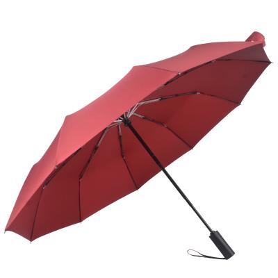 China Barber Shop China Factory Oem Service Offered 380 Grams Net Weight 23 Inches Red Color 3 Folds Automatic Umbrella Open for sale