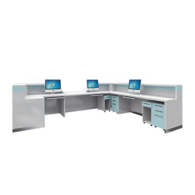 China Simple Customized Medical Reception Hospital Clinic Reception Desk Small Reception For Clinic for sale