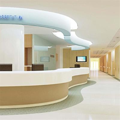 China Hospital Clinic Reception Simple Customized Medical Marble Counter Curved Reception Desk for sale