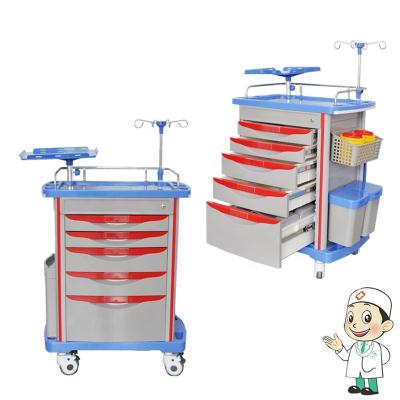 China Modern Mobile Cabinet Trolley Medical Crash Emergency Hospital Trolley With Wheels for sale