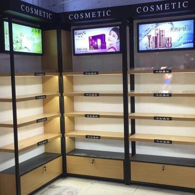 China Modern Custom Fashionable Luxury Makeup Display Rack Cosmetic Rack And Cosmetic Shelves for sale