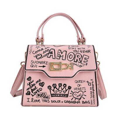 China Fashion Latest Arrival Graffiti Cross - Retro Body Bag Personality Purse Large Capacity Ladies Handbags For Women for sale