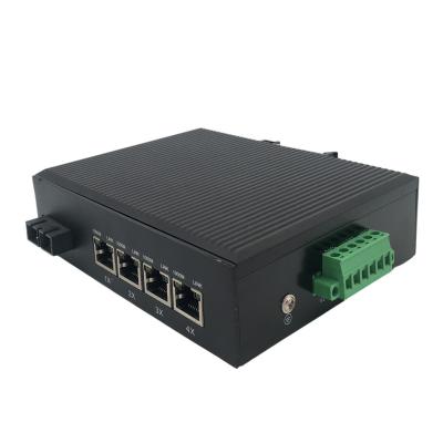 China FTTH FTTxFTTB Network Industrial Ethernet Switch 10/100/1000M  4-port RJ45 to Gigabit SC Dual Fiber Optical Switch 2-in 1-out Din Rail Ethernet Switch for sale