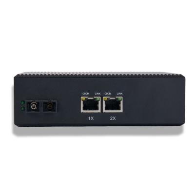 China FTTH FTTxFTTB Network Factory Industrial Switch 2 port 1000M RJ45 to SC SM Dual Fiber Optical Switch Gigabit 2-in 1-out  Din-rail Ethernet Switch for sale