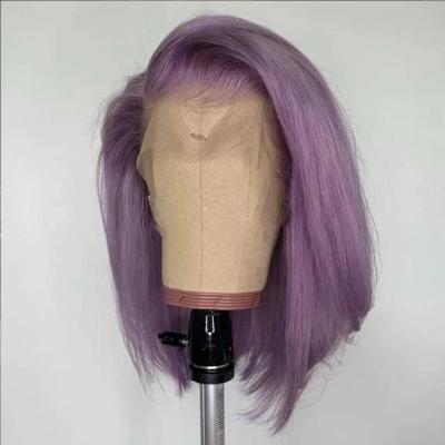 China Wholesale HD Light Purple 13X4 Bob Lace Frontal Wigs Body Wave 200 Color Women Short Density Brazilian Remy Human Hair 5x5 Closure Wigs for sale