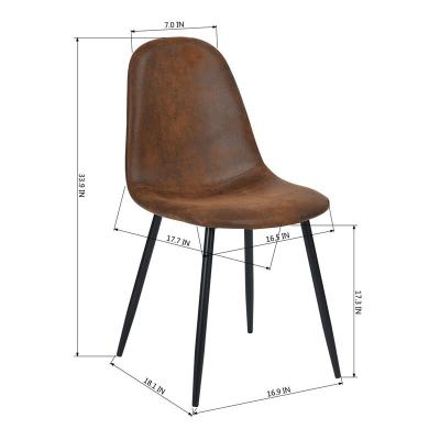 China Brown OEM Versailles Suede Modern Chinese Chippendale Gillham Side Chair Dining Chair for sale