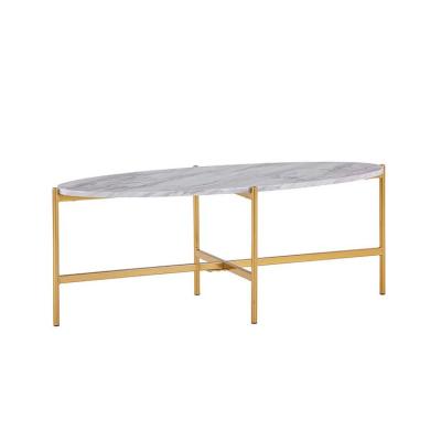 China Easy Compile Modern White Wood Marble Effect Coffee Coffe Glass Coffee Table Round Center End Side Marble Top Coffee Table for sale