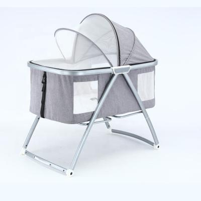 China Modern Baby Cradle Bed Customized Cheap Folding Frame Factory Direct Individual Aluminum Crib Position Baby Crib for sale