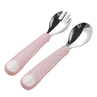 China Viable Toddler Stainless Steel Kids Cutlery Set High Quality Colorful Spoon And Fork for sale