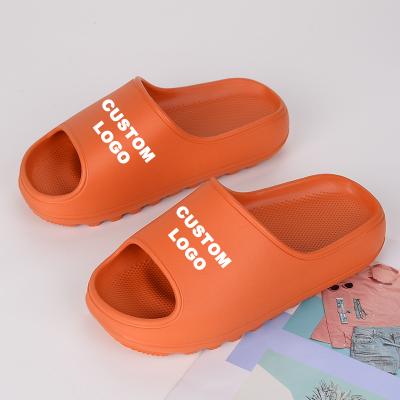 China CUSHIONING Copy EVA Slides Sneaker Designed Couples LOGO Rubber Outdoor Beach Custom Made Flip Flops Mens Womens Slides Slippers Sandals for sale