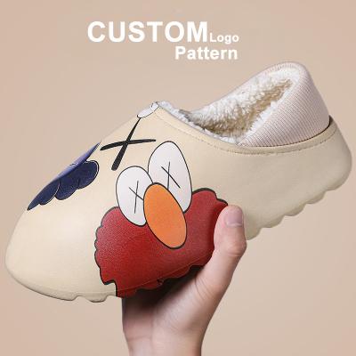 China CUSHIONING Furry Shoes Fuzzy Shoes Waterproof Eva House Slides Winter Men Women Slippers Cute Custom Logo Platform Warm Fur Shoes House for sale