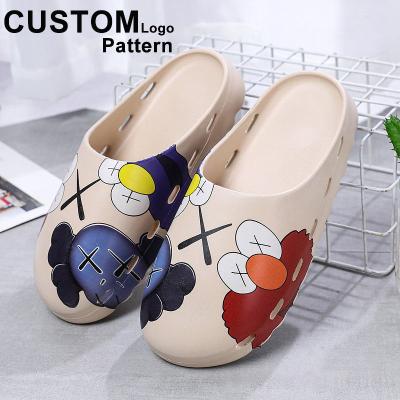 China 2022 Men's Beach Slides New Summer Men's Slippers Breathable Cool Indoor Graffiti Bedroom Sandals And Women's Casual Slippers for sale