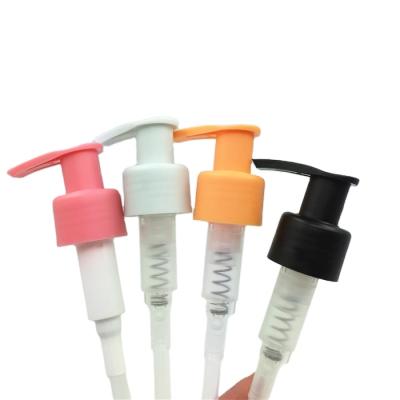 China Non Spill Cosmetic Plastic Lotion Pumps For Bottles Packages 24mm Lock Lotion Dispenser Pump 28mm Left Right for sale