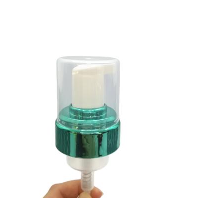 China Non UV Metallic Green Foam Pump Spill Foam Pump Dispenser Luxury Foam Pump 43mm UV Metallic Green Manufacturing for sale