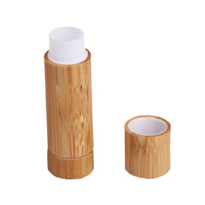 China Empty Liner 5g Bamboo Lip Balm Container Tubes For Bamboo Packaging Container for sale