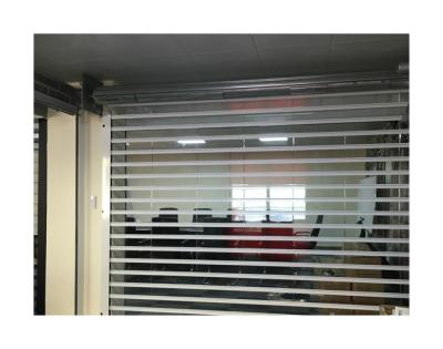 China Clear Automatic Transparent Clear Perspective Commercial Polycarbonate Crystal Roll Up Door Perspective for sale