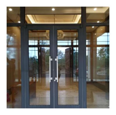 China Black Silver Aluminum Sound Insulation Profiles Swing Door Top KFC Glass Sliding Doors for sale